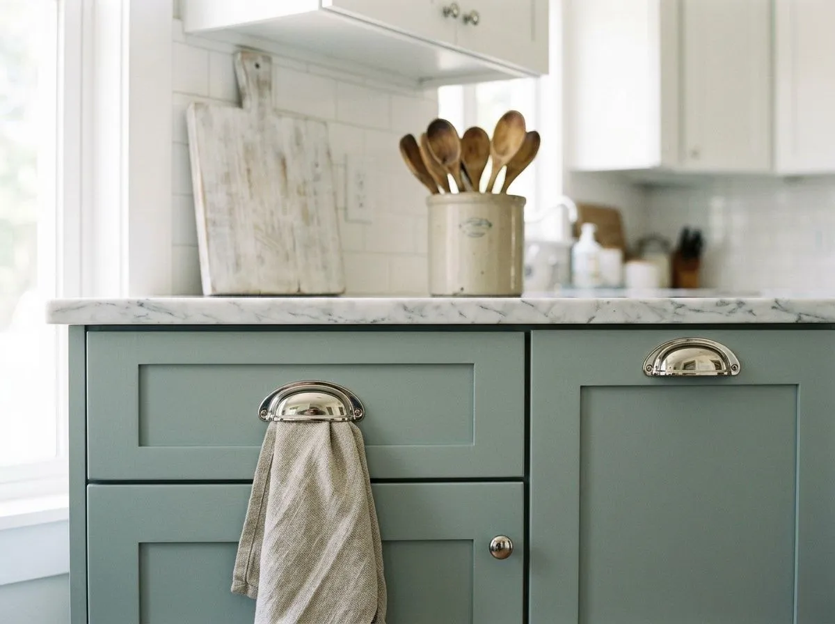 Silvermist SW 7621 on kitchen cabinets