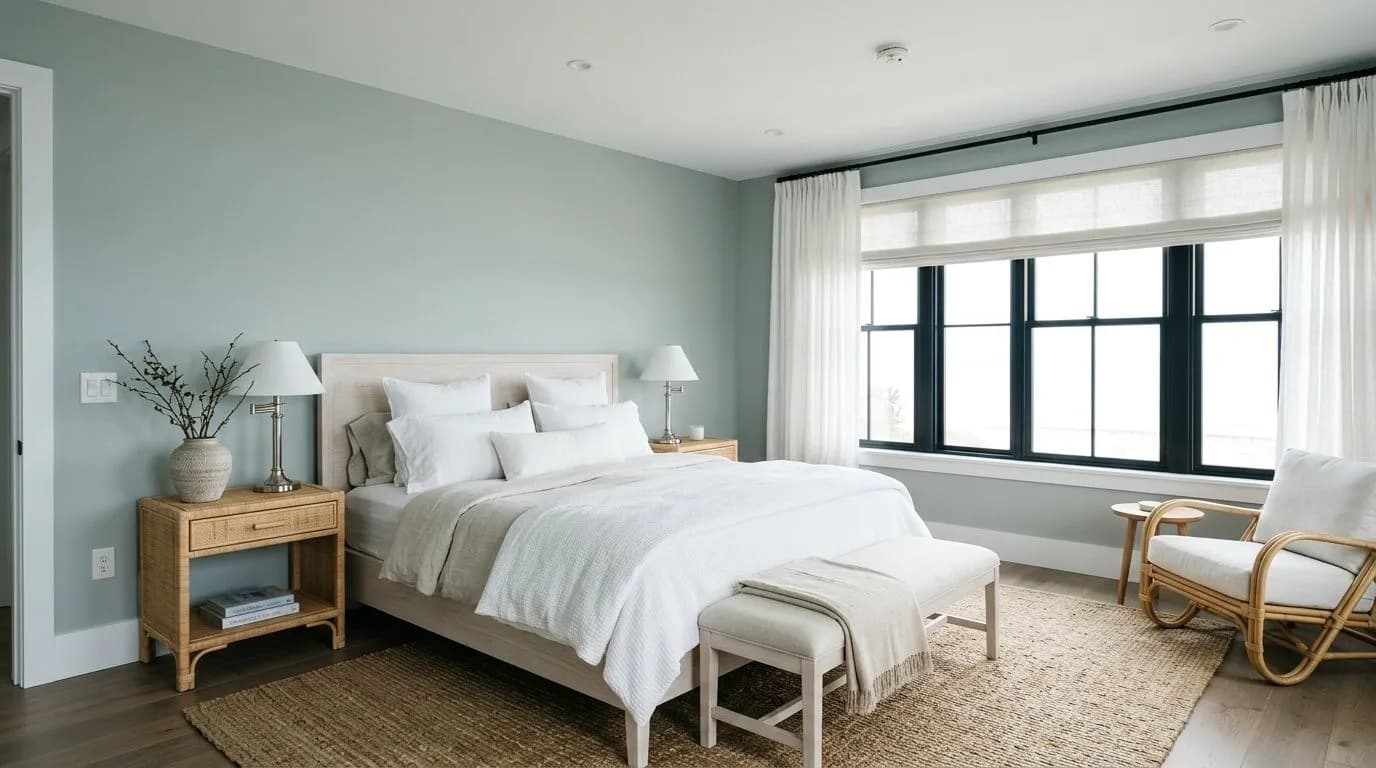 Silvermist SW 7621 by Sherwin-Williams on a home exterior