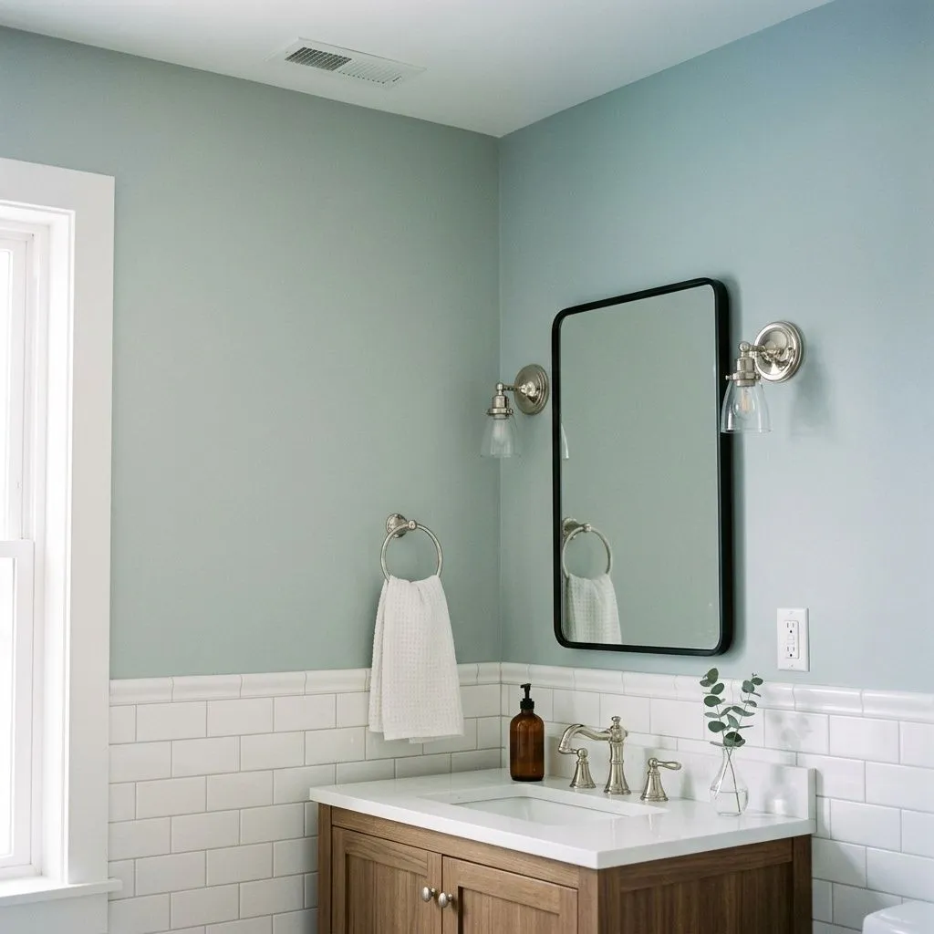 Silvermist SW 7621 undertones beside a reference white
