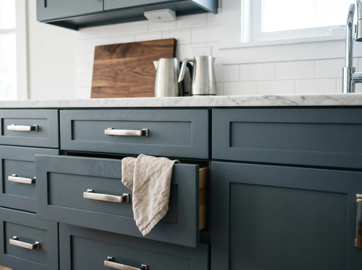 Slate Tile SW 7624 on kitchen cabinets