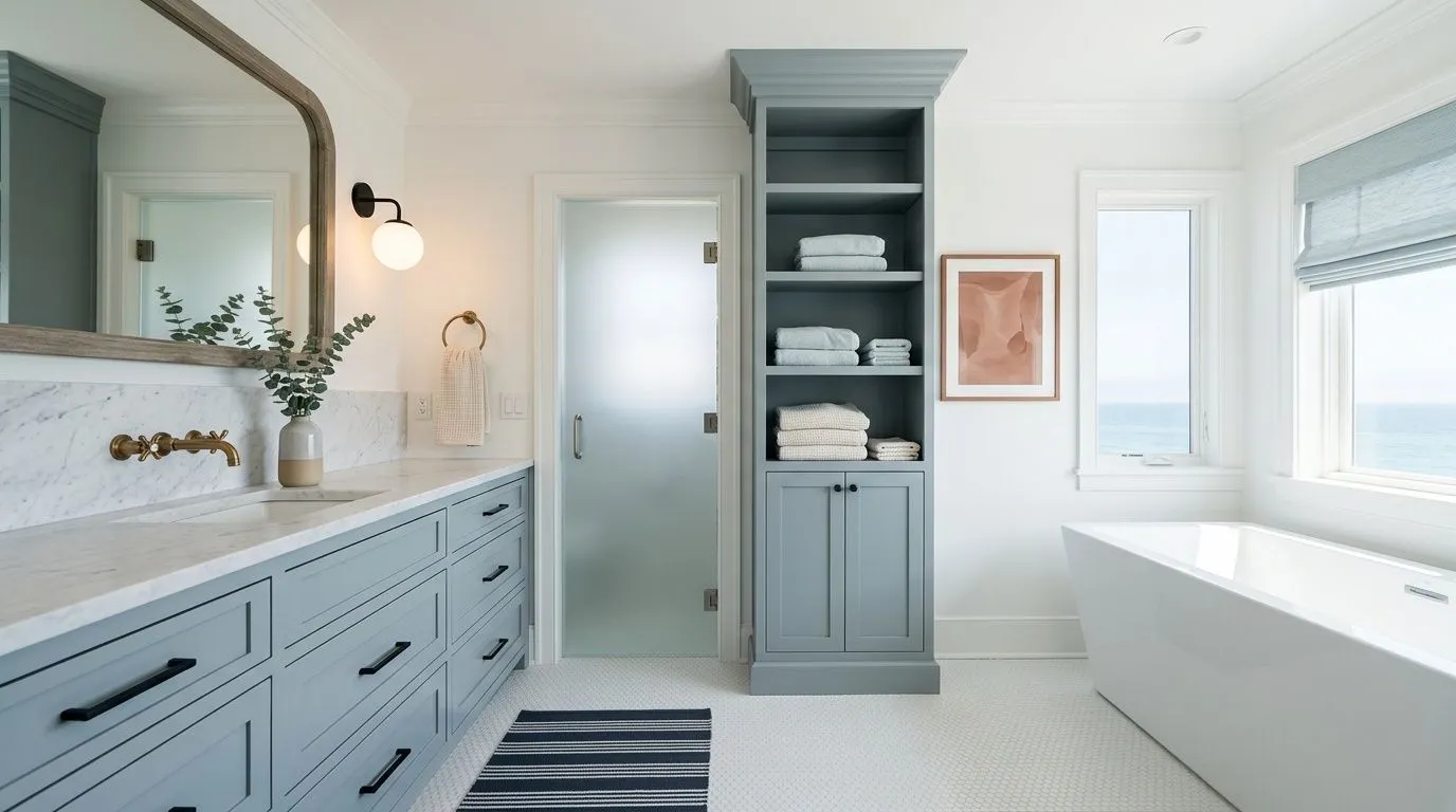 Stardew SW 9138 in a calm, coastal bathroom