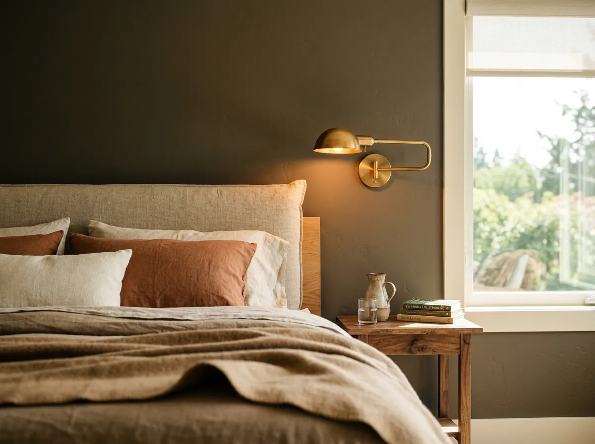 Urbane Bronze SW 7048 on bedroom