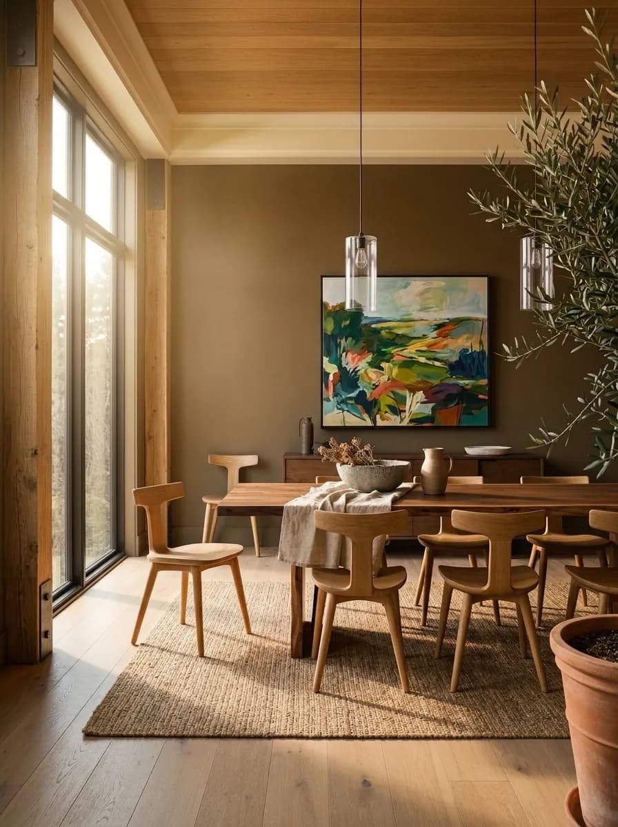 Urbane Bronze SW 7048 accent wall in midday light