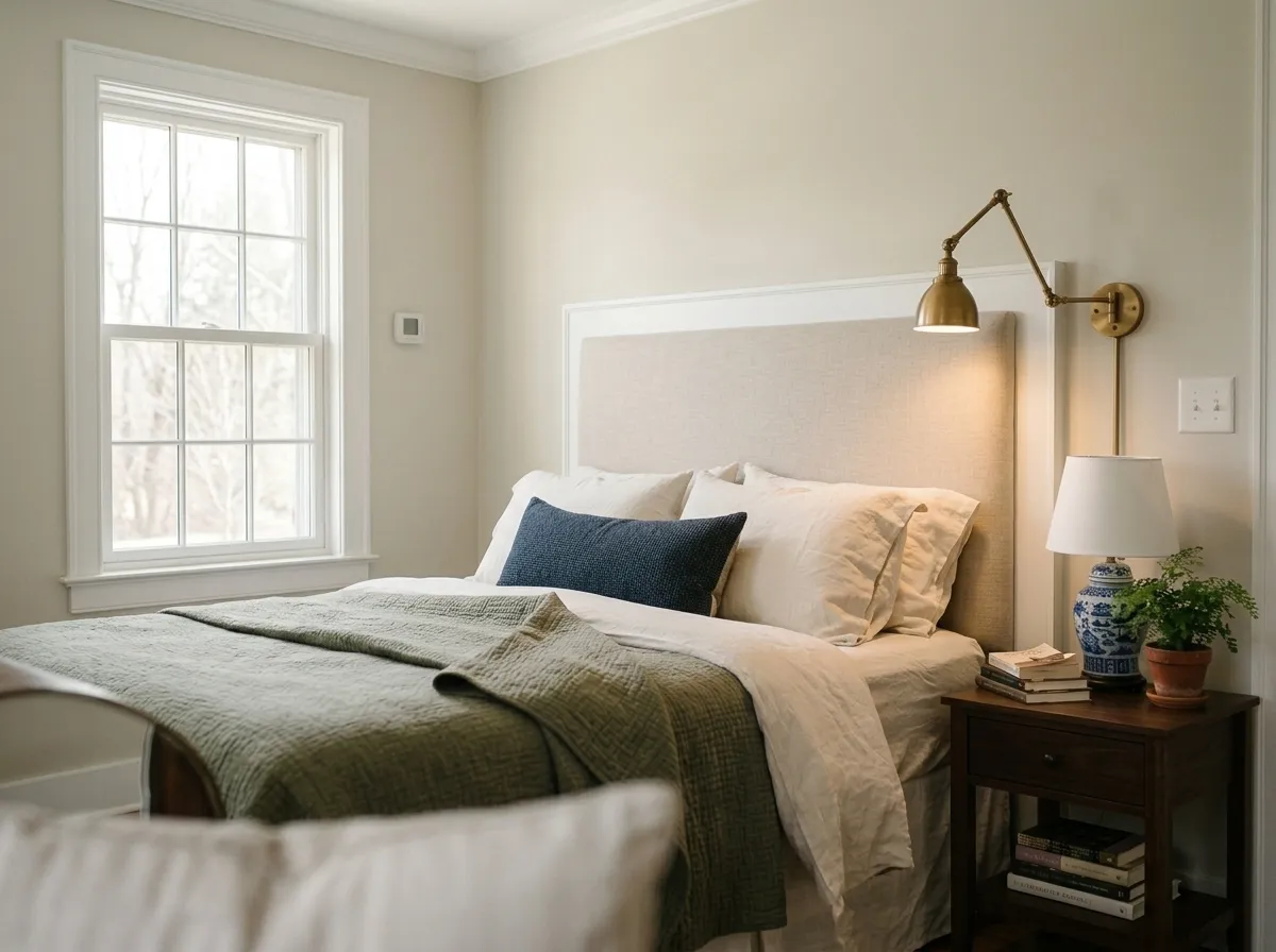White Duck SW 7010 on bedroom