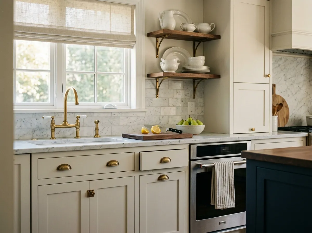 White Duck SW 7010 on kitchen